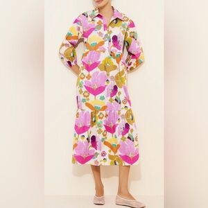 Anthropologie Maeve Bettina tiered shirt dress size XL